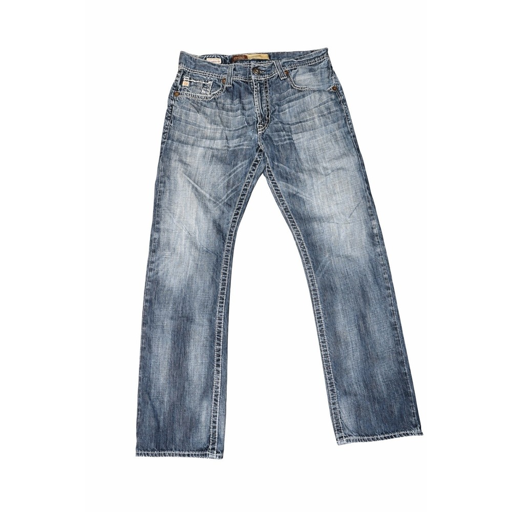 Big Star Venture Slim Fit Jeans Mens 34R Distressed Blue Denim Straight Y2K Wash